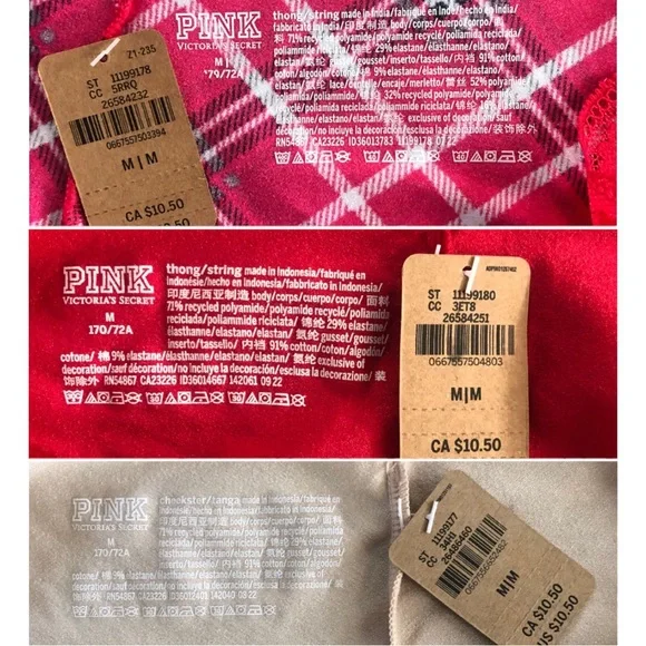 Bundle of Three (3) VS PINK No-Show Panties Size Medium - Picture 5 of 5